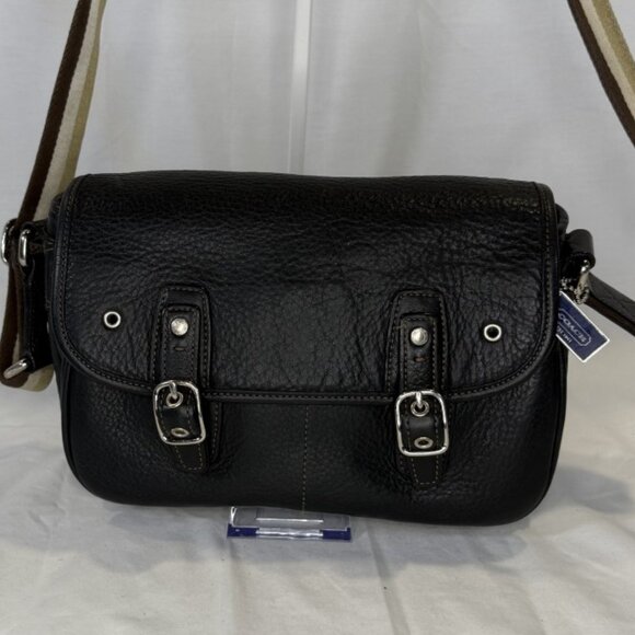 Vintage Coach Leather Field Bag, 9609, Blue Interior, Crossbody Strap, EUC - Picture 2 of 15